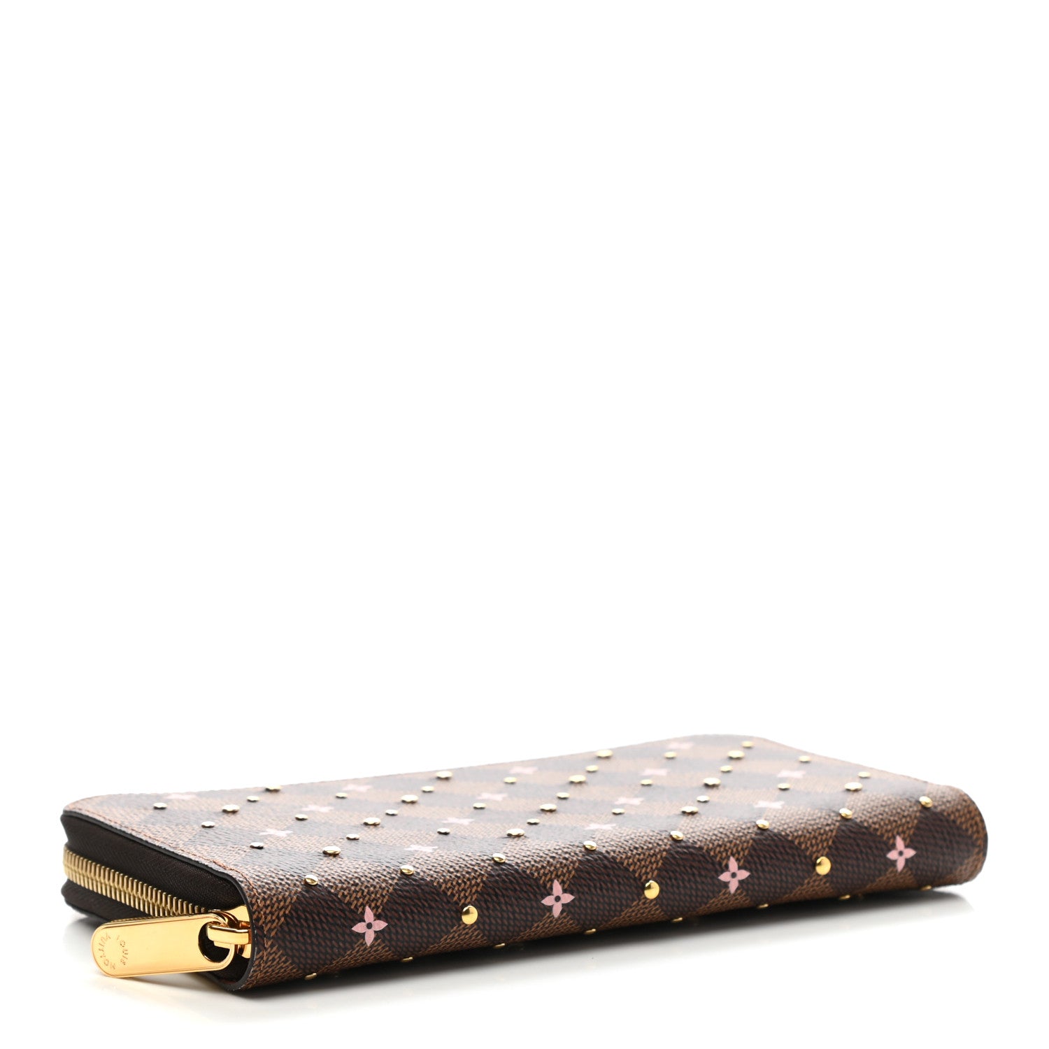 Louis Vuitton Damier Ebene Studded Zippy Wallet Rose Ballerine 4 of 6