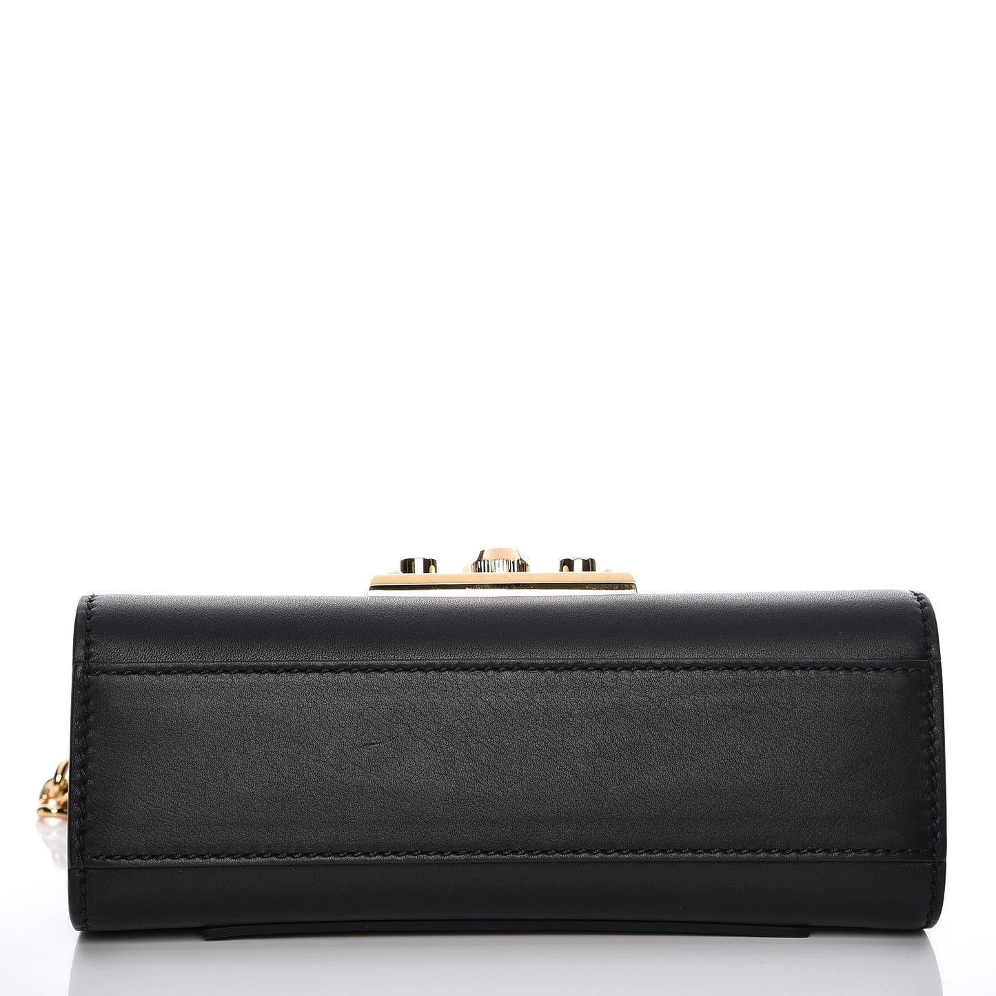 Calfskin Small Padlock Shoulder Bag Black