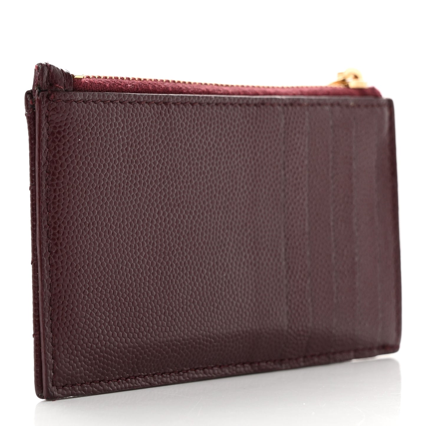 Grain De Poudre Matelasse Chevron Monogram Fragments Zippered Card Case Rouge Legion