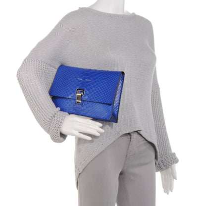 Proenza Schouler Python Small Lunch Bag Clutch Royal Blue 2 of 8