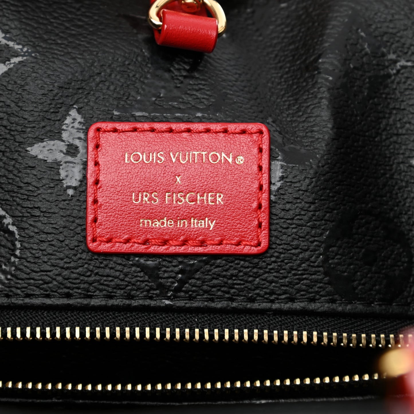 X UF Tufted Monogram Onthego GM Black Red