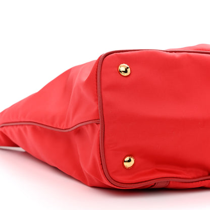 Prada Tessuto Nylon Saffiano Tote Red 10 of 12