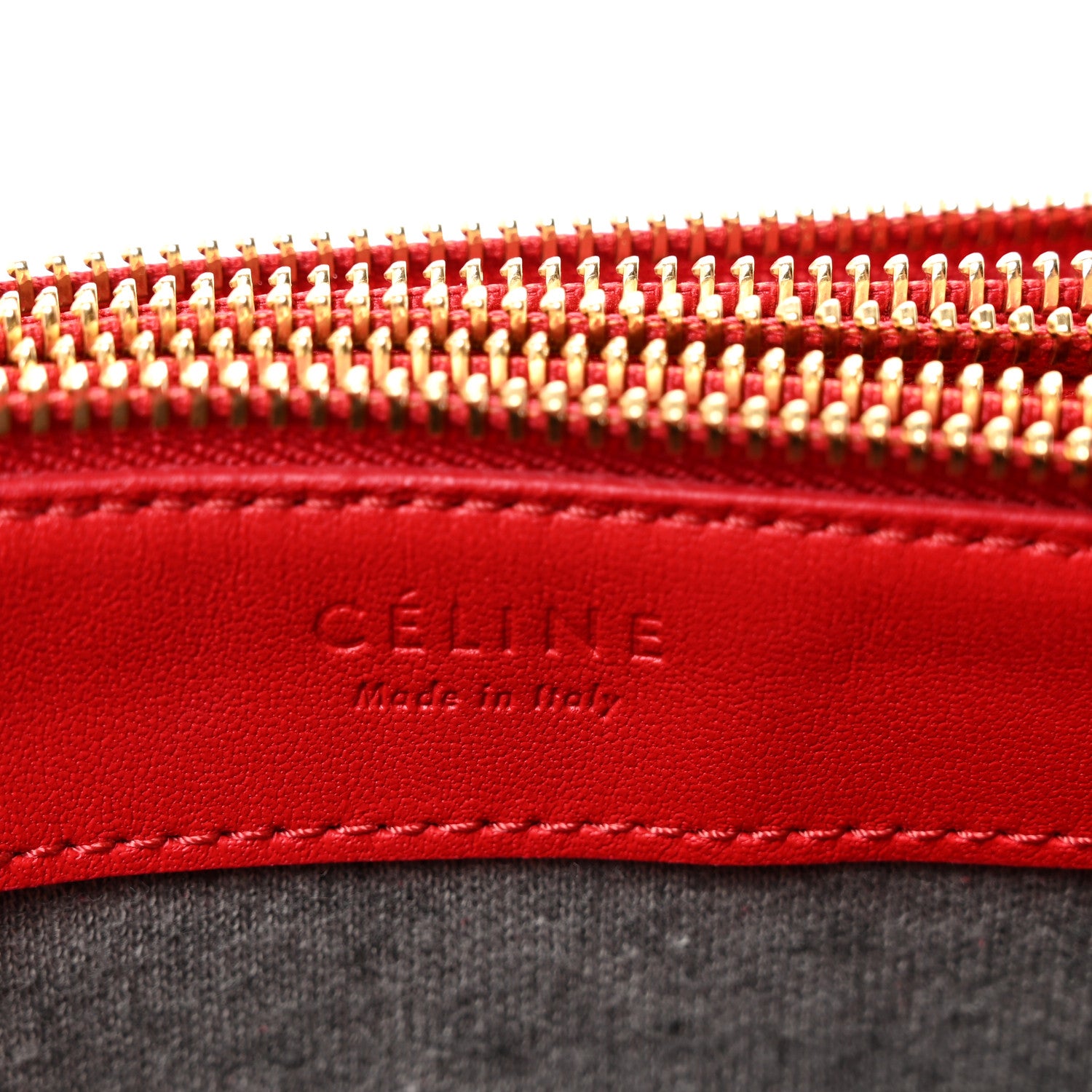 Celine Lambskin Small Trio Crossbody Bag Red 6 of 9