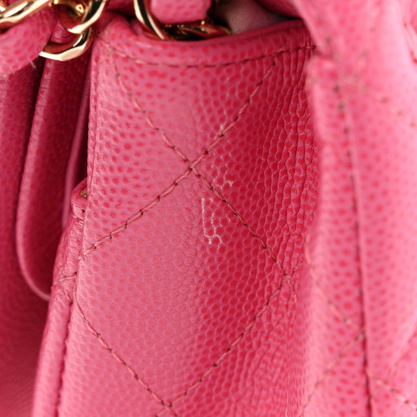 Caviar Quilted Medium Double Flap Pink