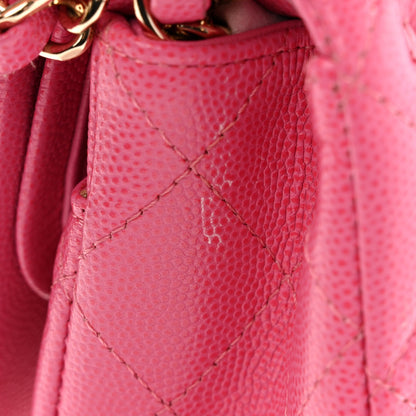 Chanel Caviar Quilted Medium Double Flap Pink 11 of 12
