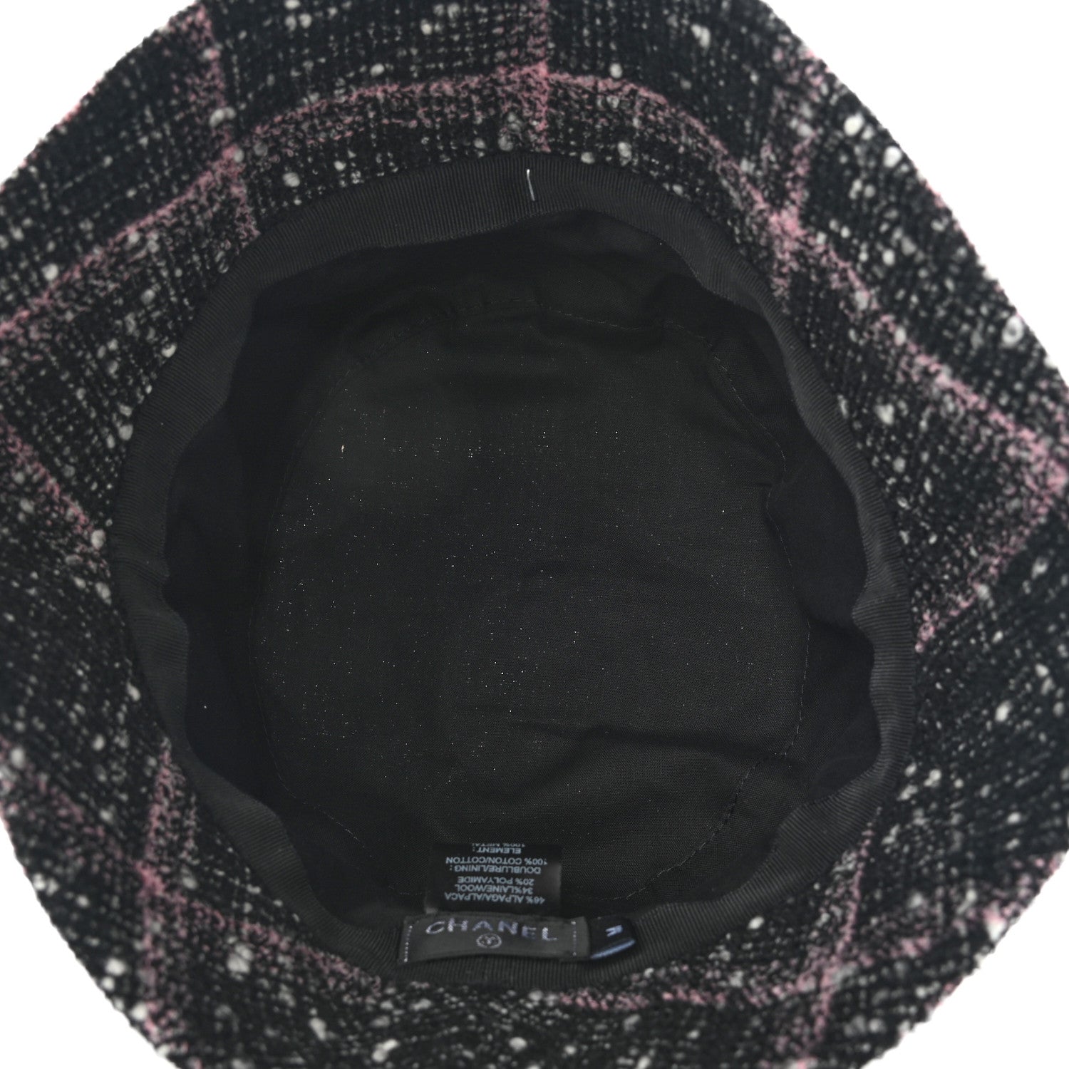 Chanel Tweed Bucket Hat M Black Pink 7 of 8