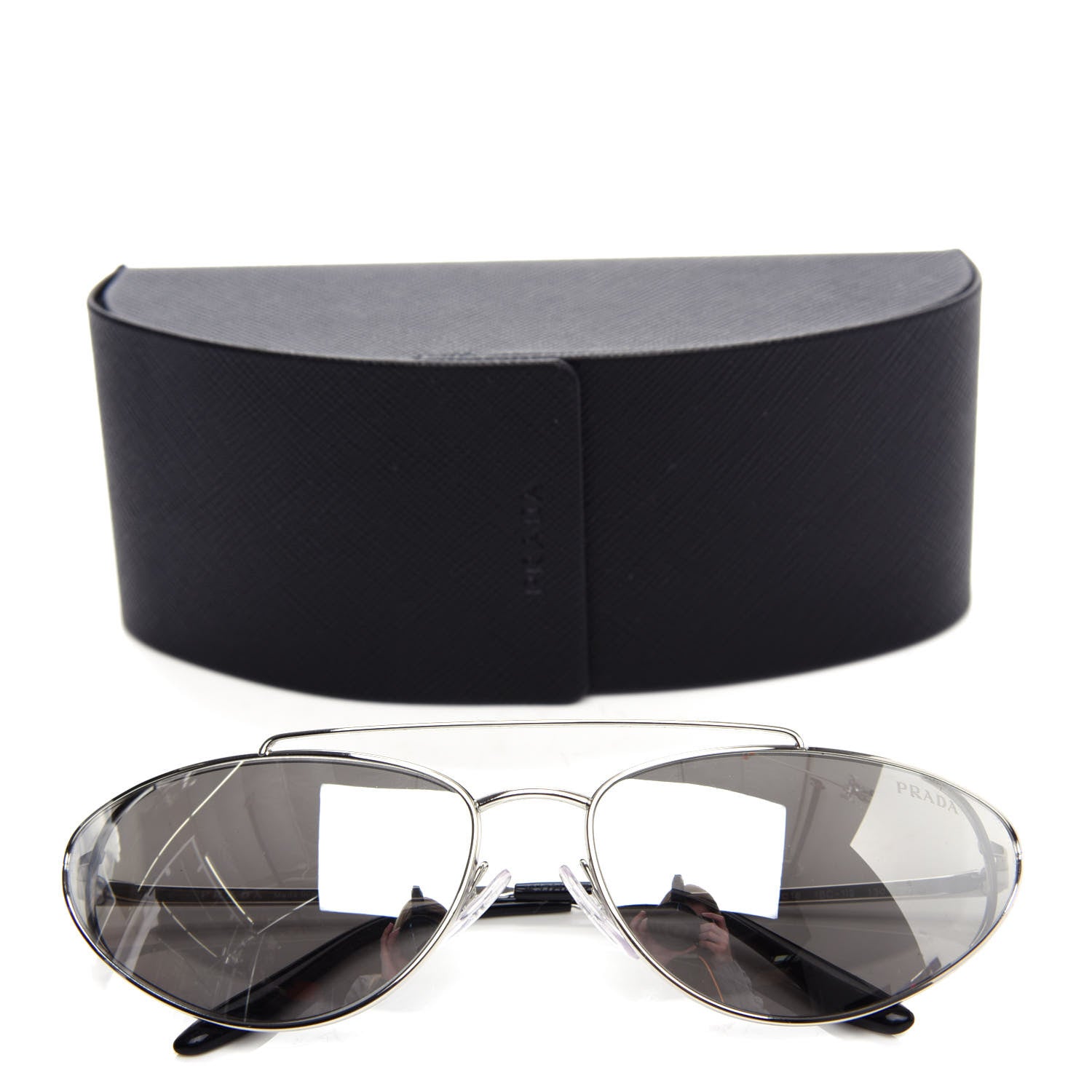 Prada Cat Eye Sunglasses SPR 62V Silver 8 of 8