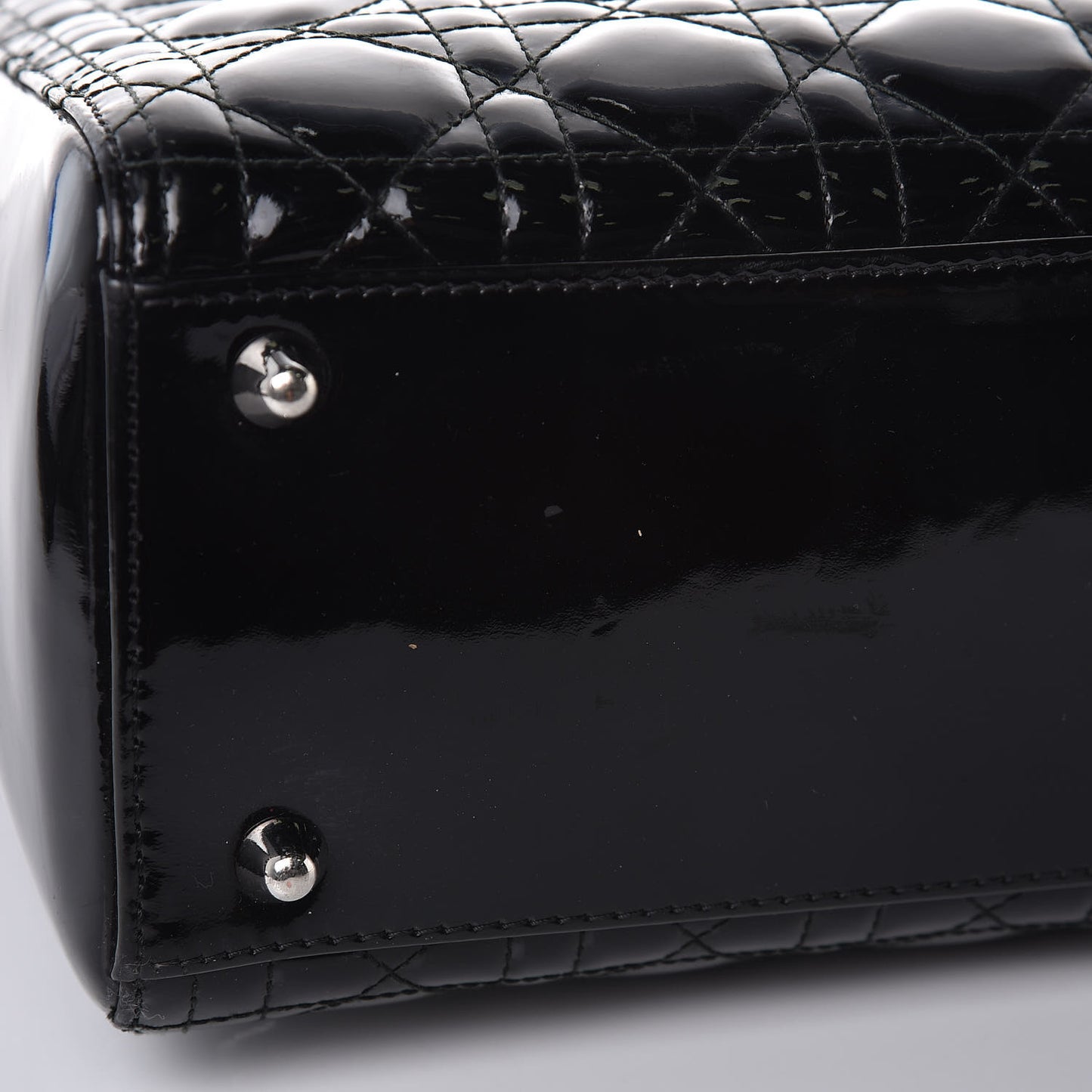 Patent Cannage Large Lady Dior Black