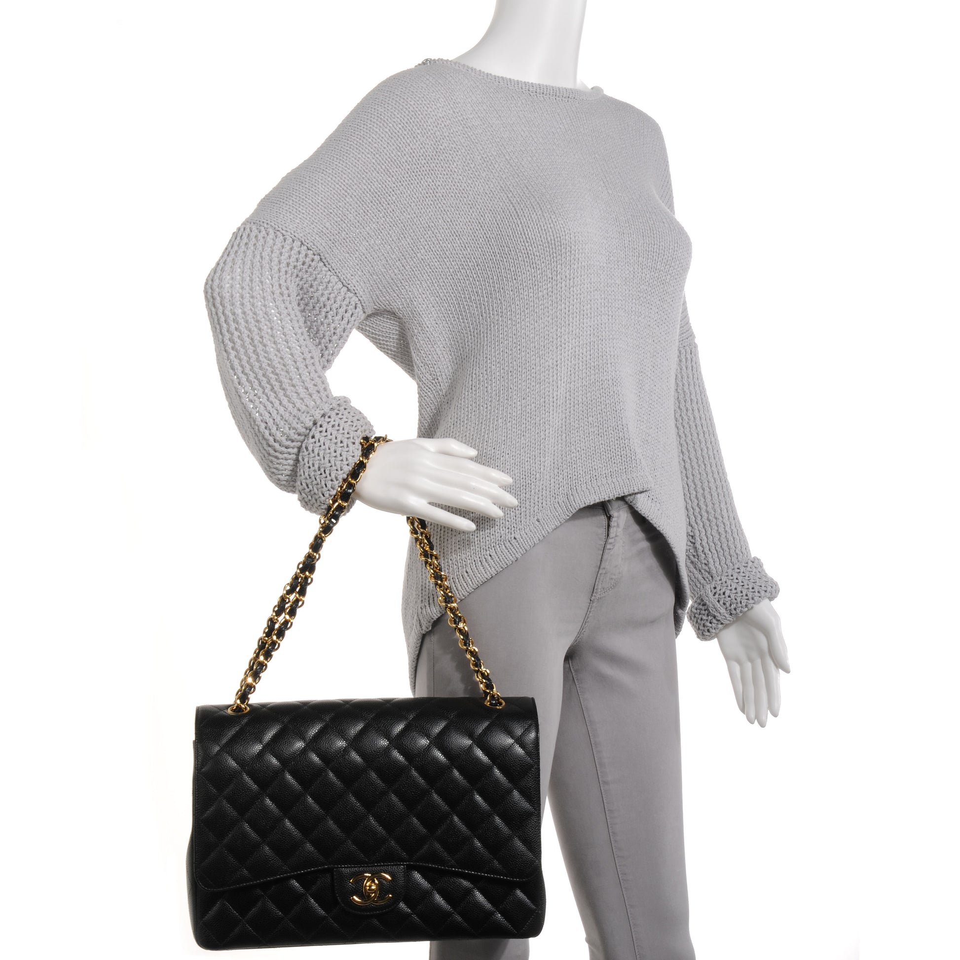 Chanel Caviar Quilted Maxi Double Flap Black 2 of 9