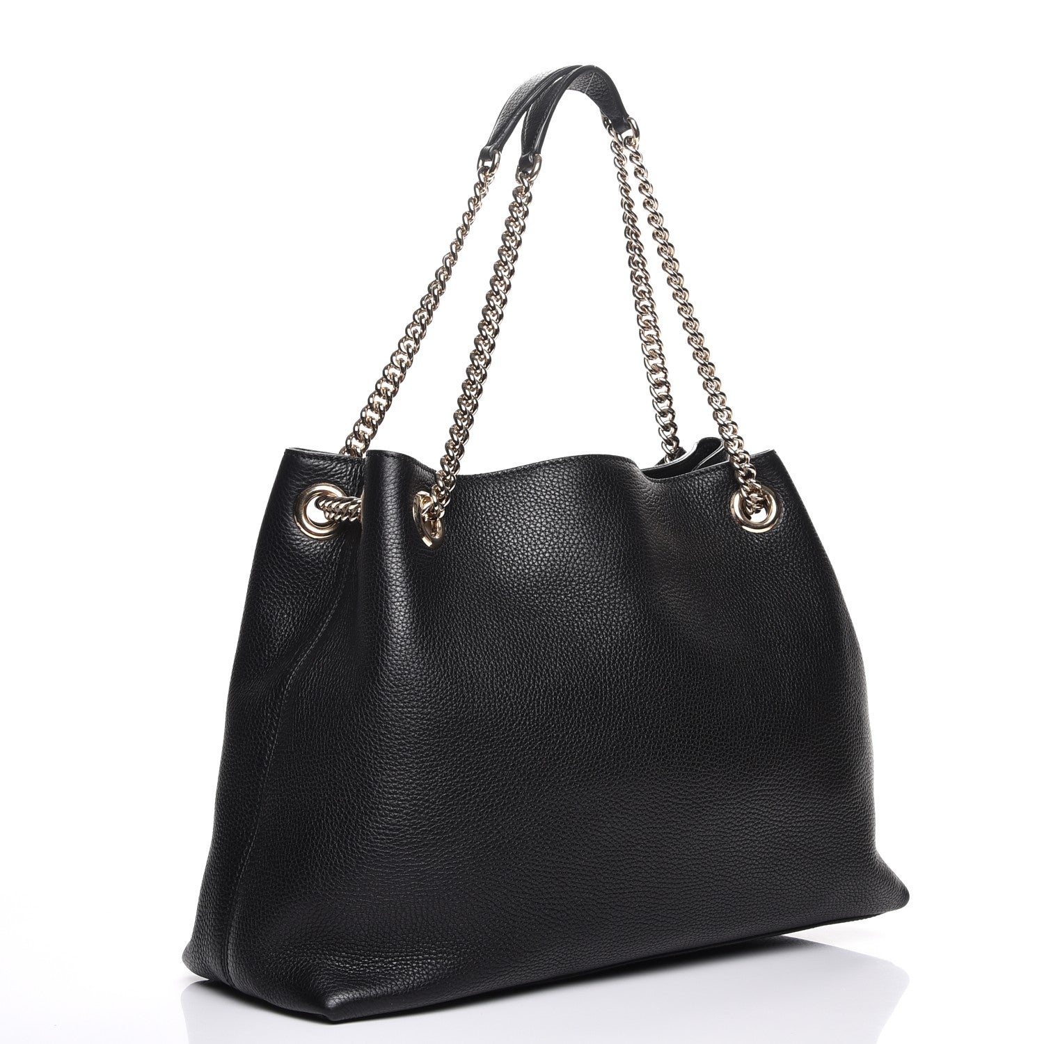 Gucci Pebbled Calfskin Medium Soho Chain Shoulder Bag Black 3 of 7