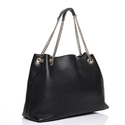 Gucci Pebbled Calfskin Medium Soho Chain Shoulder Bag Black 3 of 7