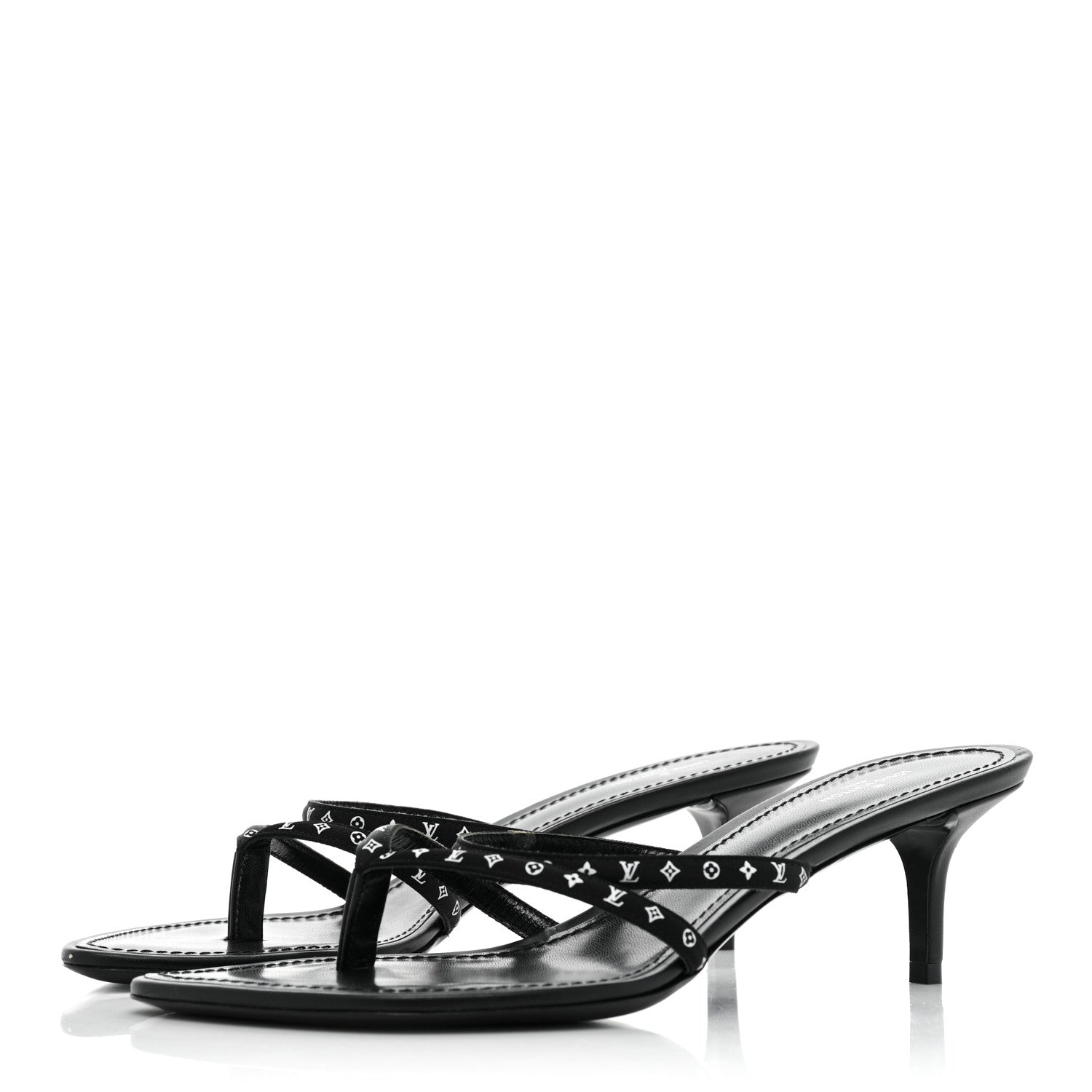 Louis Vuitton Satin Calfskin Citizen Thong Sandal 37 Black 3 of 7