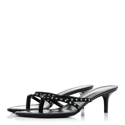 Louis Vuitton Satin Calfskin Citizen Thong Sandal 37 Black 3 of 7