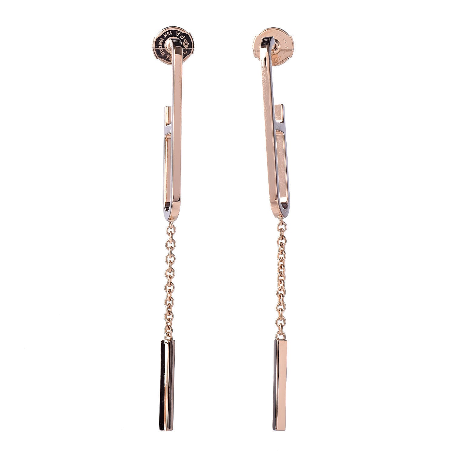 Hermes 18K Rose Gold Ever Chaine D'Ancre Earrings 1 of 6