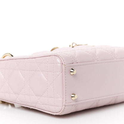 Christian Dior Metallic Lambskin Cannage Mini Lady Dior Lotus 9 of 11