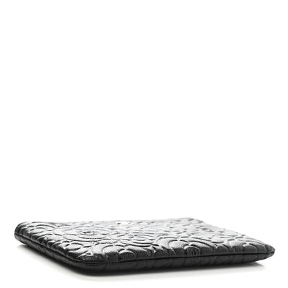 Chanel Caviar Camellia Embossed Small Pouch Black 4 of 8