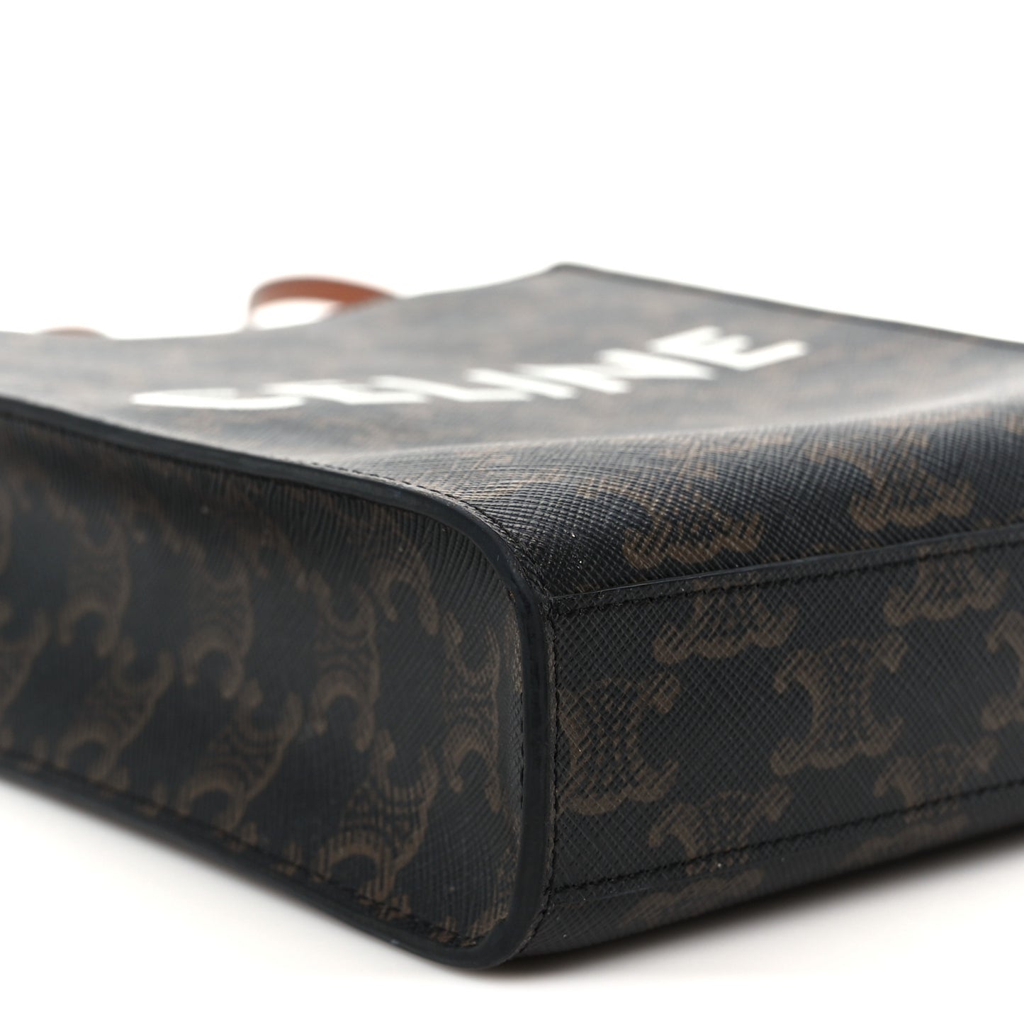 Triomphe Canvas Calfskin Mini Vertical Cabas Tan
