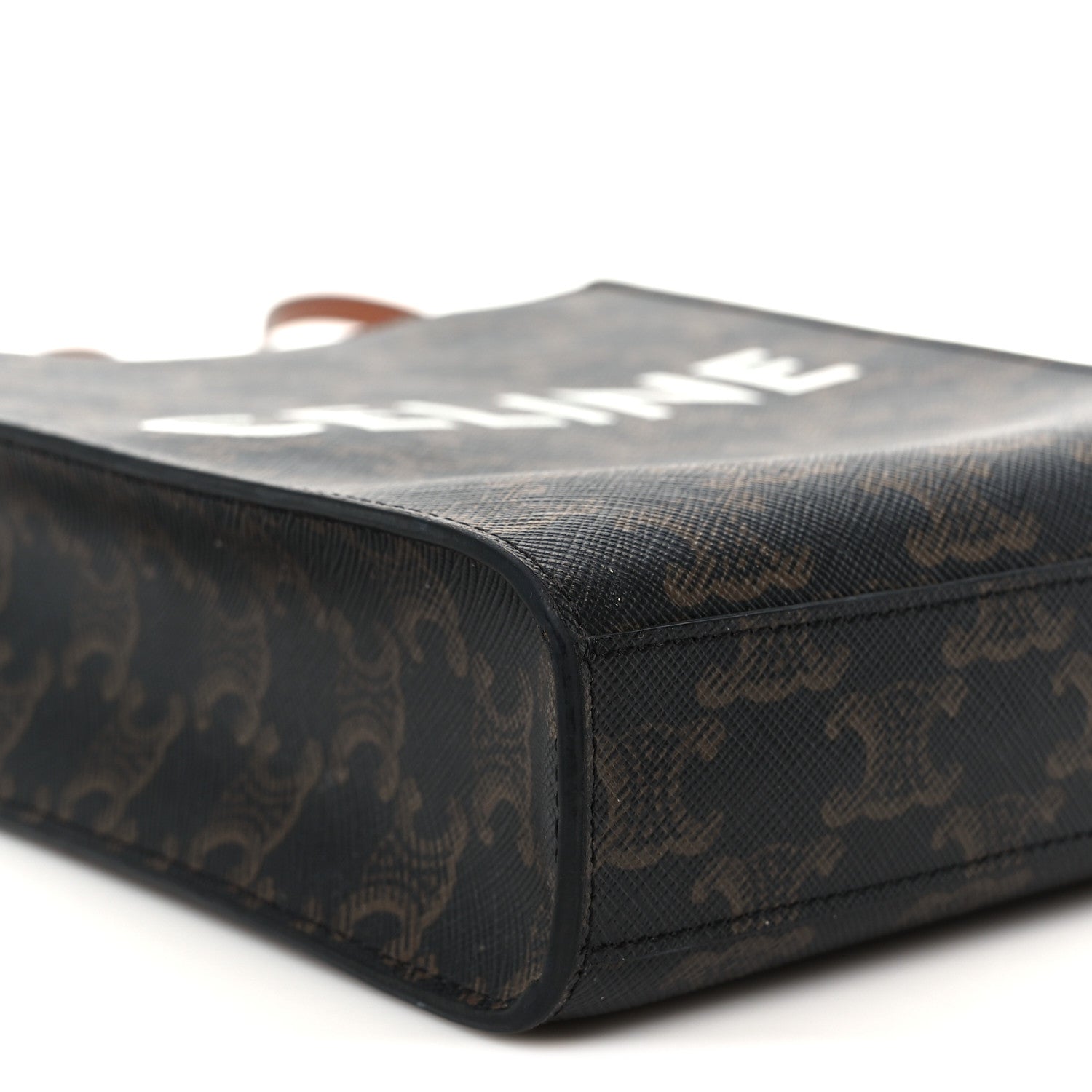 Celine Triomphe Canvas Calfskin Mini Vertical Cabas Tan 8 of 11