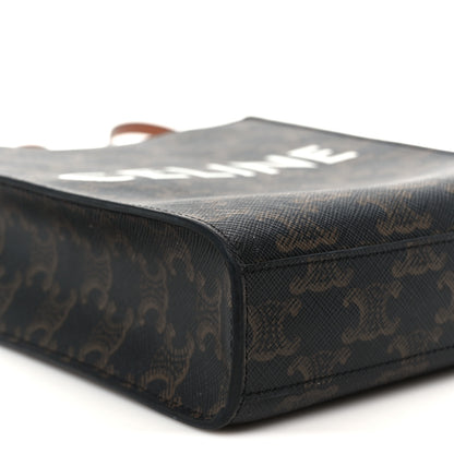 Celine Triomphe Canvas Calfskin Mini Vertical Cabas Tan 8 of 11