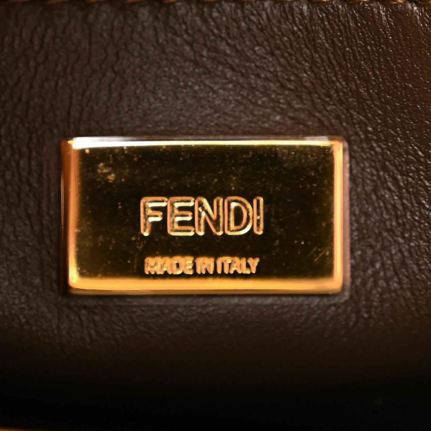 Glazed Fabric Vitello FF 1974 Hairdo Girls Inlay Mini Peekaboo Iconic Satchel Mogano Panna Multicolor