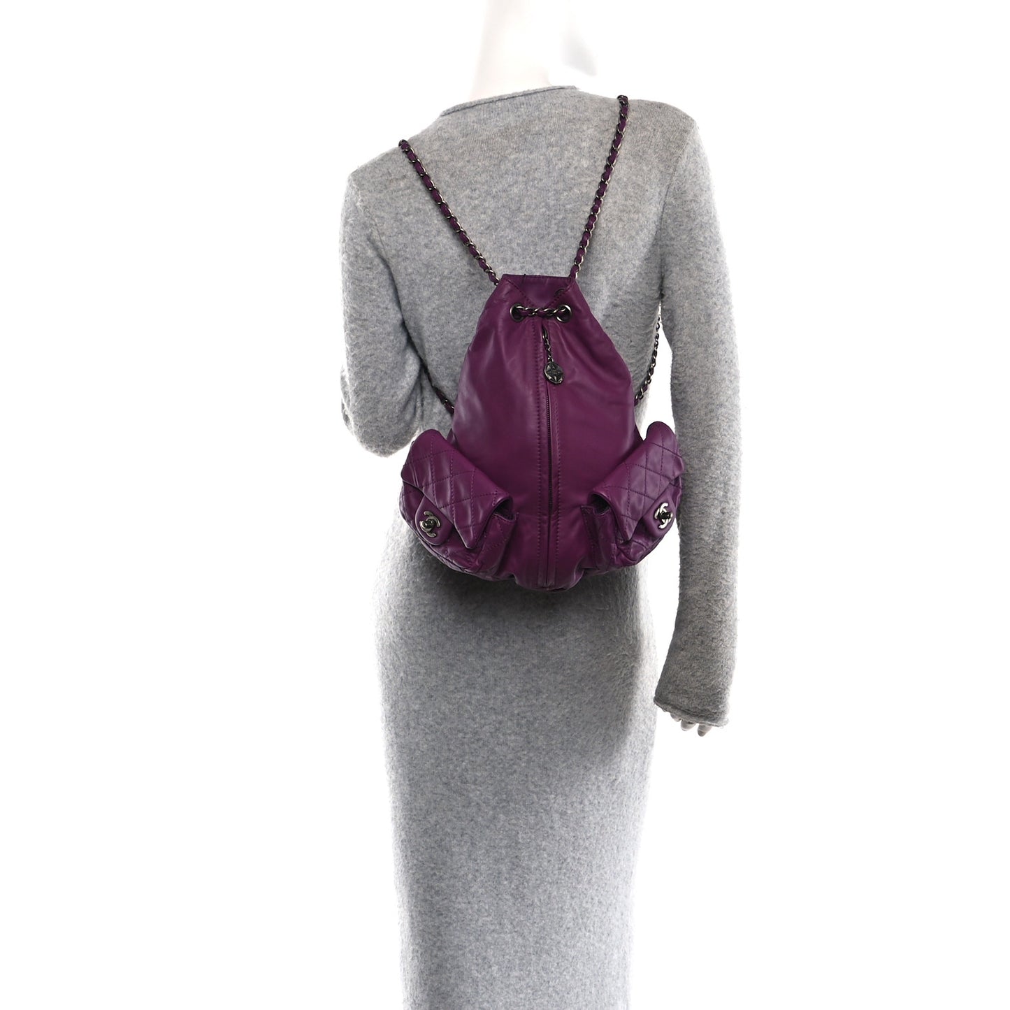 Calfskin Large Backpack Is Back Plum