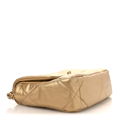 Chanel Metallic Goatskin Quilted Medium Chanel 19 Flap Gold 4 of 12