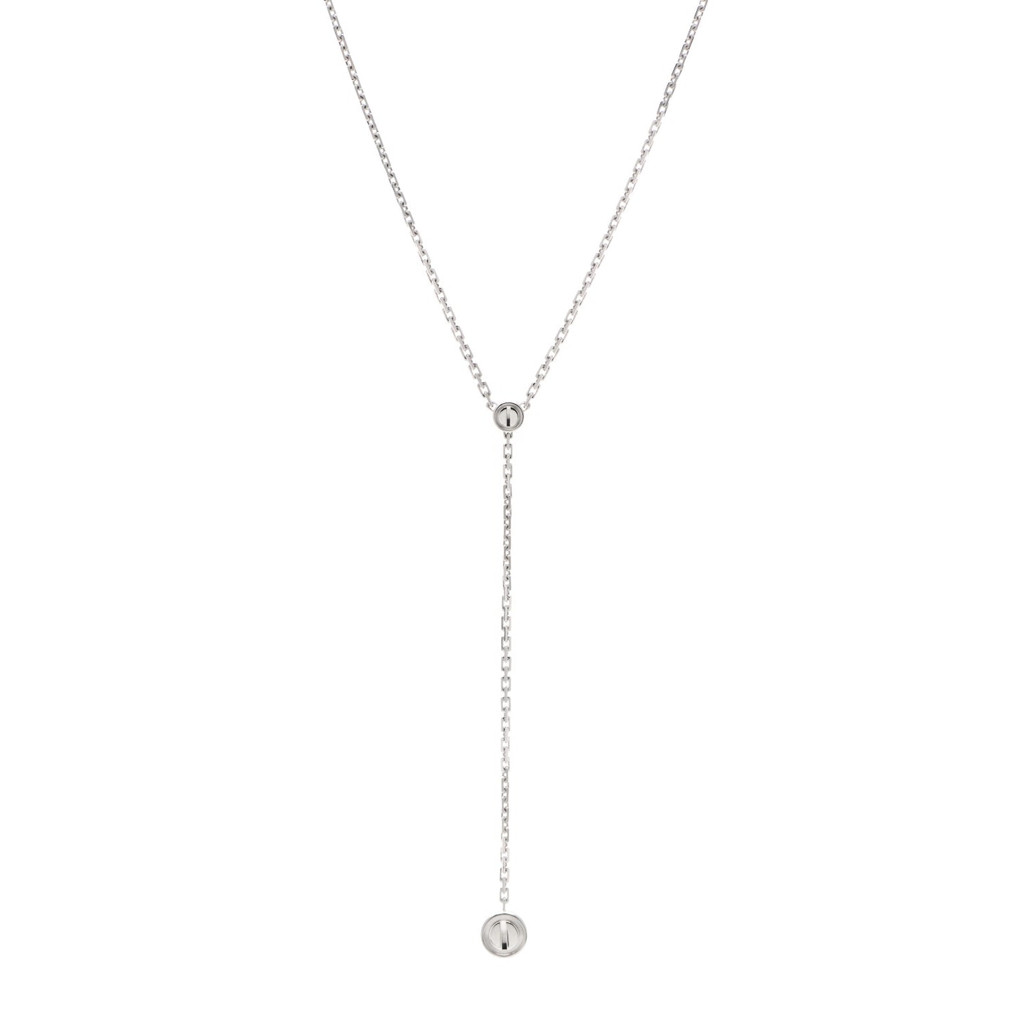 18K White Gold LOVE Drop Necklace