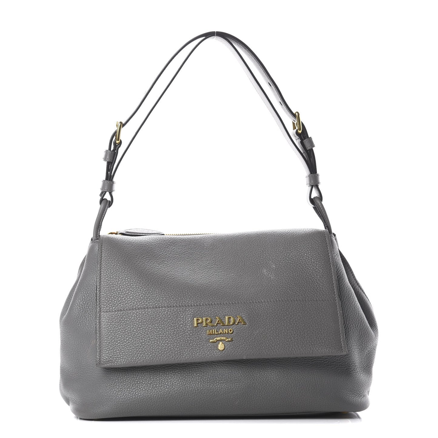 Vitello Daino Flap Shoulder Bag Marmo