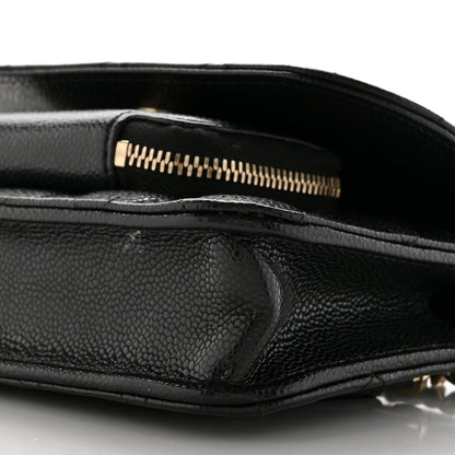 Chanel Caviar Quilted Business Affinity Clutch With Chain Black 10 of 12