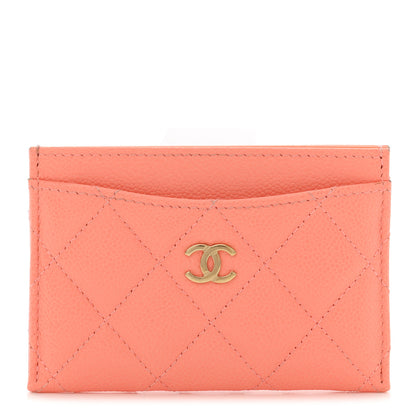 Chanel Caviar Quilted Card Holder Orange 1 of 8