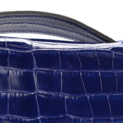 Hermes Shiny Alligator Kelly Pochette Bleu Electrique 13 of 16