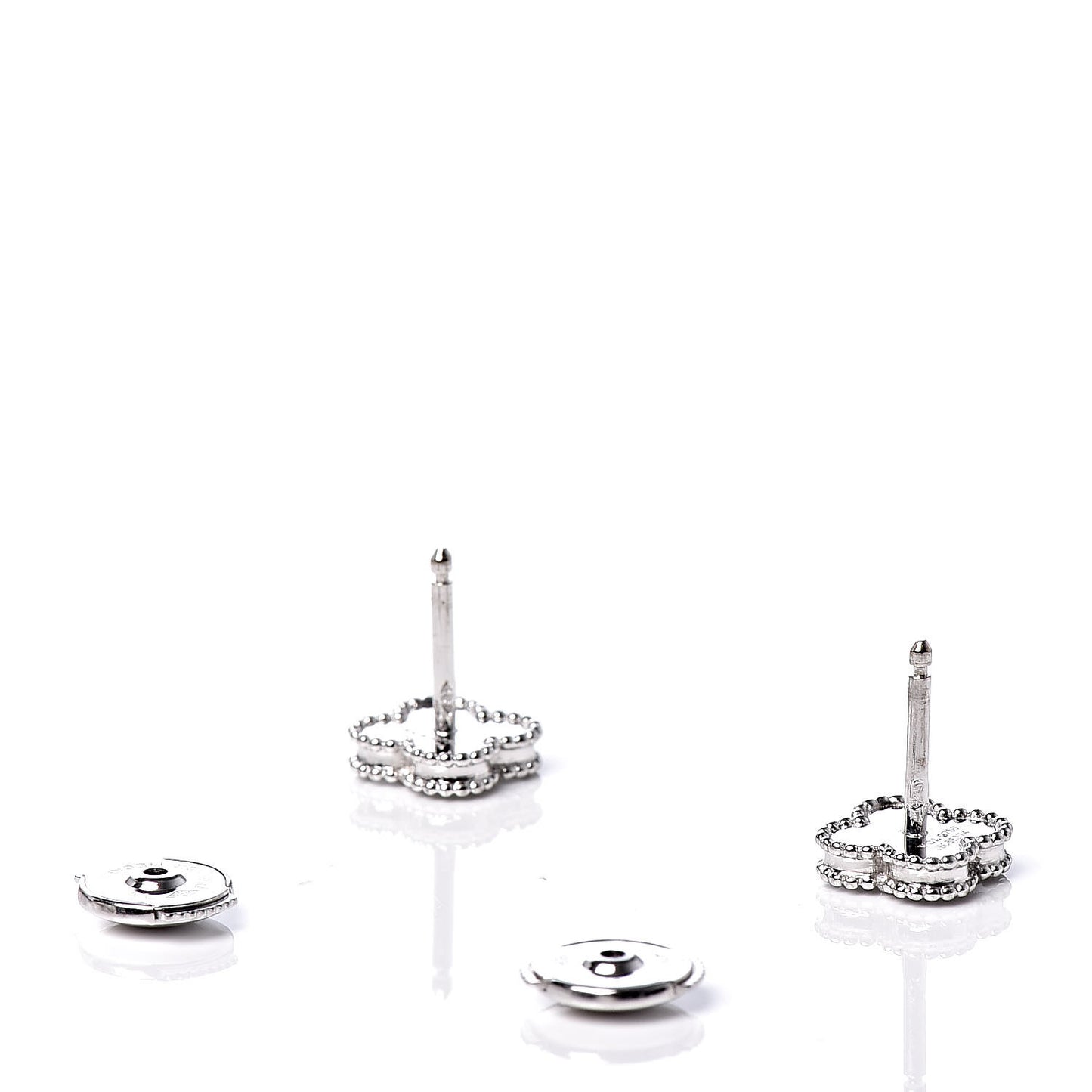 18K White Gold Mother of Pearl Sweet Alhambra Earrings