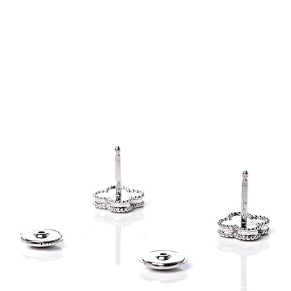 Van Cleef & Arpels 18K White Gold Mother of Pearl Sweet Alhambra Earrings 5 of 5