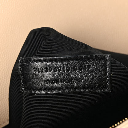 Saint Laurent Grain De Poudre Matelasse Chevron Large Monogram Satchel Nude Powder 7 of 10