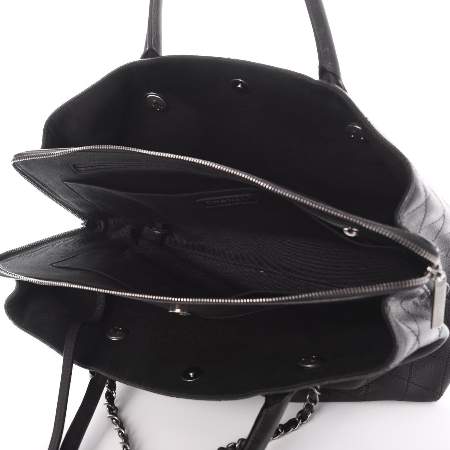Grained Vegetal Calfskin Urban Shopping Tote Black