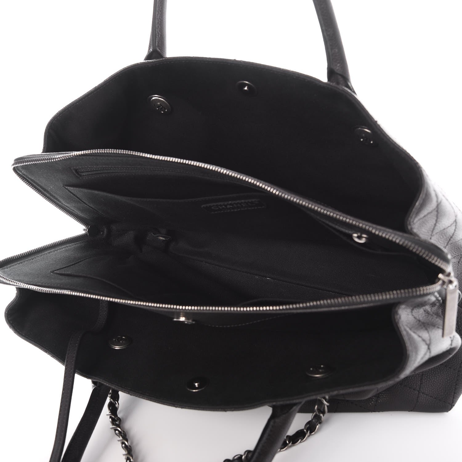 Chanel Grained Vegetal Calfskin Urban Shopping Tote Black 6 of 8
