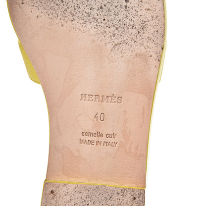 Hermes Epsom Oran Sandals 40 Jaune Pollen 7 of 8