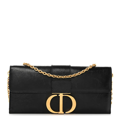 Christian Dior Crinkled Lambskin 30 Montaigne Clutch Black 1 of 13
