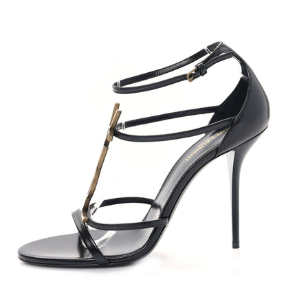 Saint Laurent Calfskin Cassandra 100 Sandals 41 Black 1 of 9