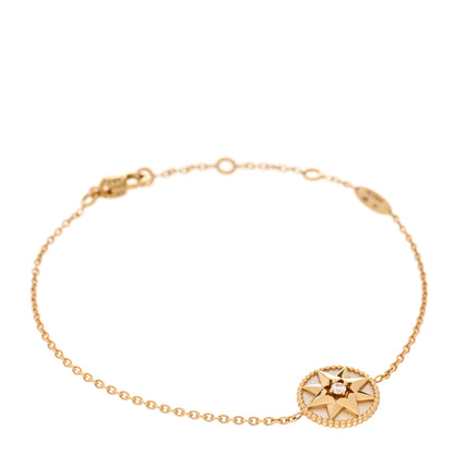 Christian Dior 18K Yellow Gold Diamond Mother of Pearl Rose Des Vents Bracelet 1 of 4