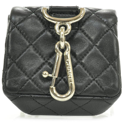 Chanel Lambskin Quilted Mini Tibet Bag Charm Keychain Black 2 of 8