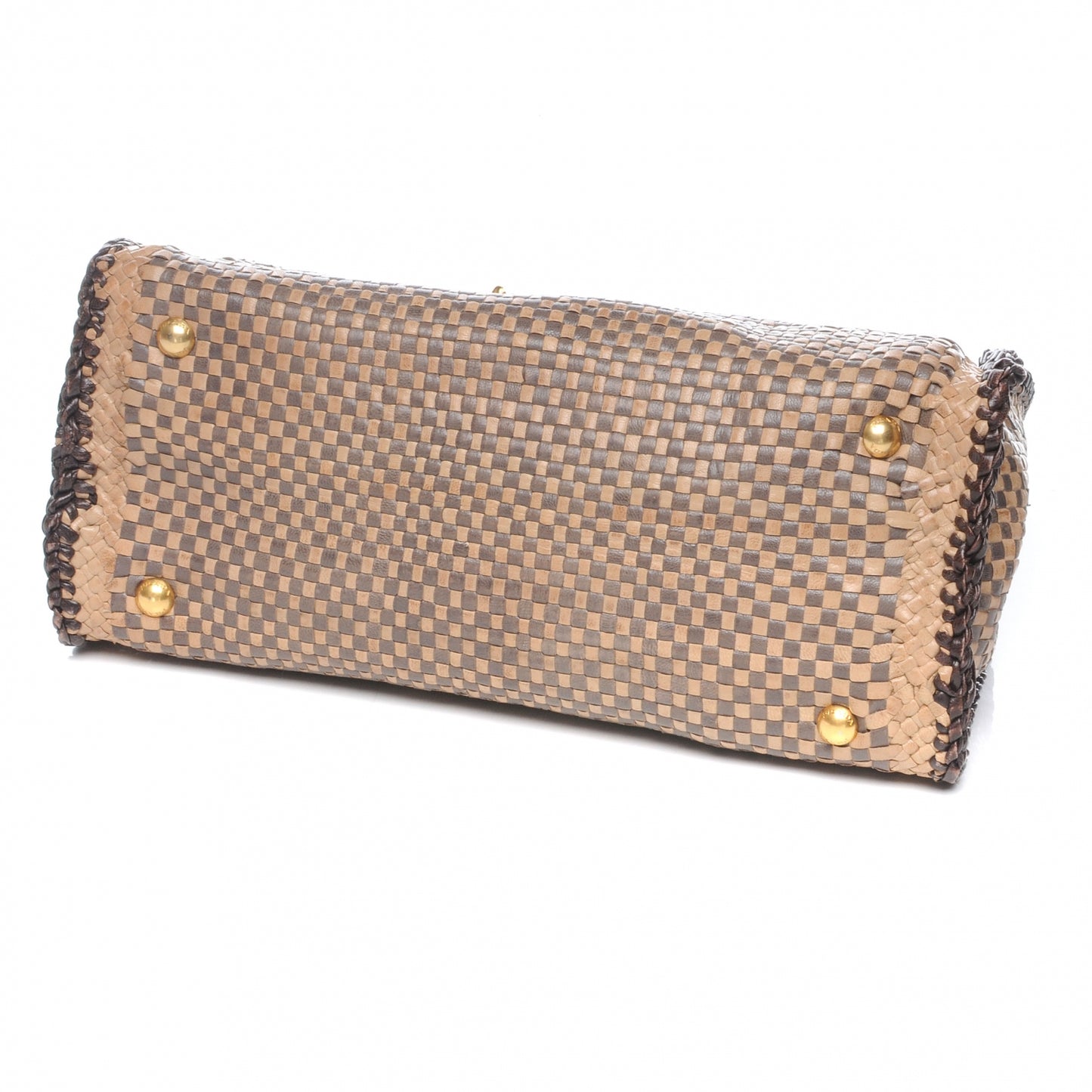 Goatskin Woven Tote Grafite Cera