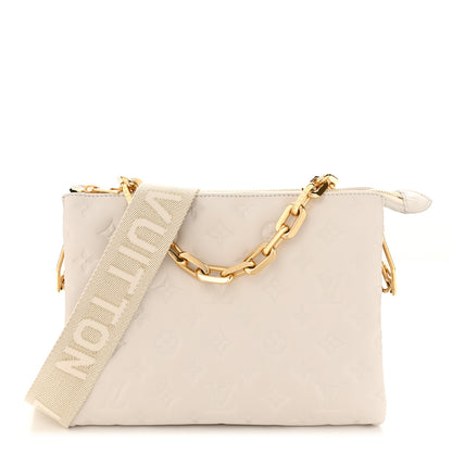 Louis Vuitton Lambskin Embossed Monogram Coussin PM Beige Cream 1 of 11