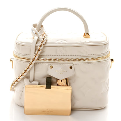 Louis Vuitton Lambskin Embossed Monogram Vanity PM Cream 3 of 11