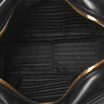 Prada Glace Calfskin Embossed Logo Crossbody Black 5 of 9