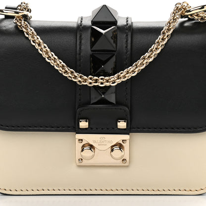 Valentino Garavani Vitello Mini Glam Lock Rockstud Flap Black Light Ivory 8 of 12