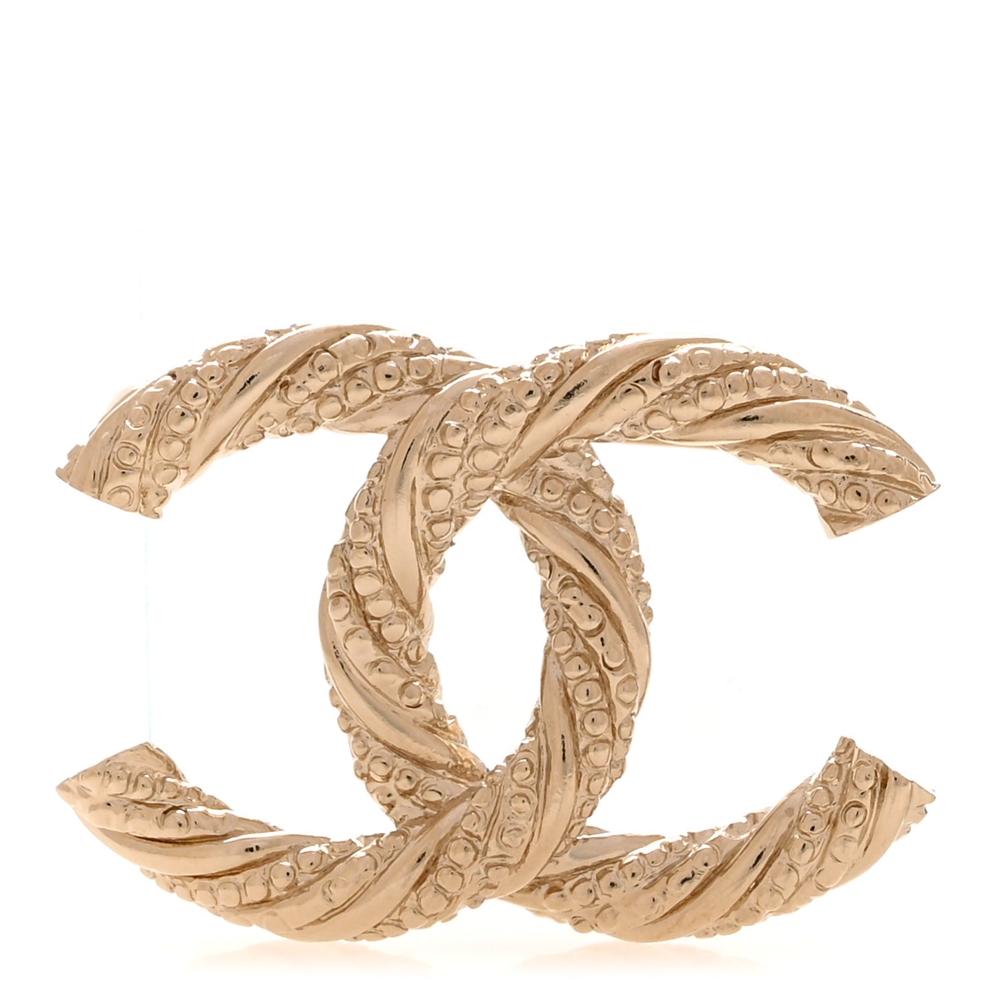 Twisted CC Brooch Light Gold