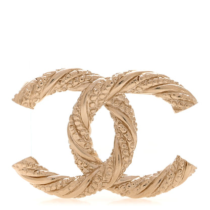 Chanel Twisted CC Brooch Light Gold 1 of 4