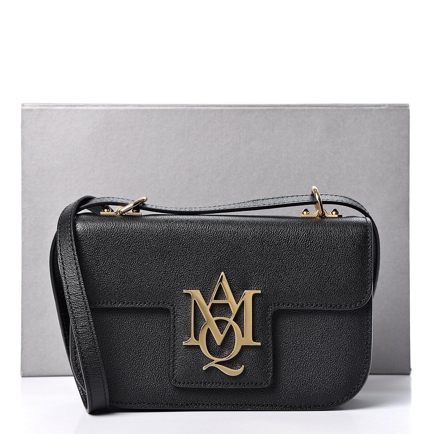 Alexander McQueen Grained Calfskin Small Insignia Flap Black 10 of 10