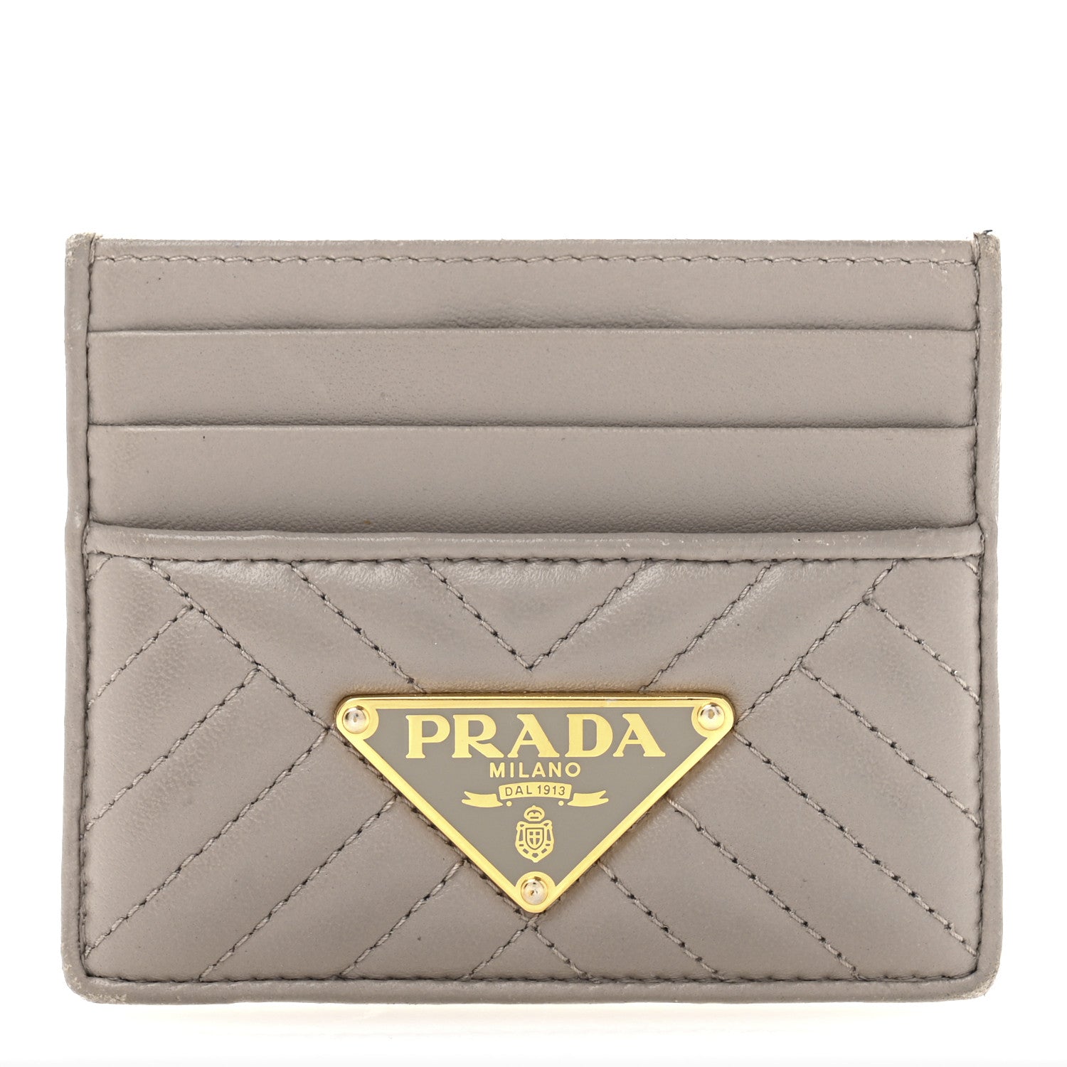 Prada Nappa Impunture Logo Card Holder Pomice 1 of 10